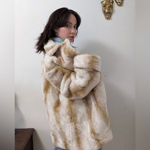Faux fur cream jacket